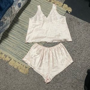 Delicates Pink Satin Pajama Set